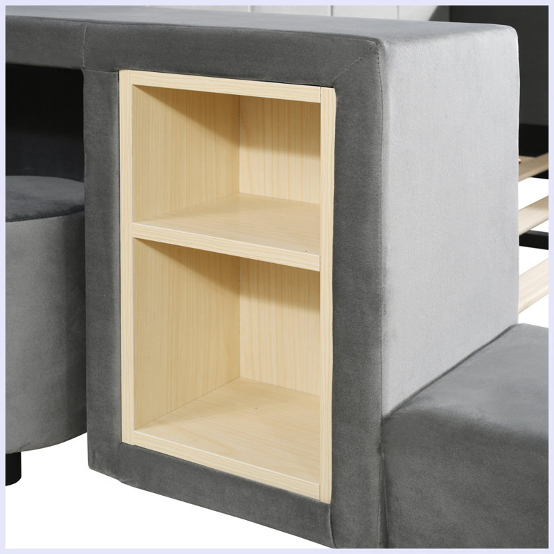 Wenty Full Size Upholstered Grounded Bed, Mother & Child Bed